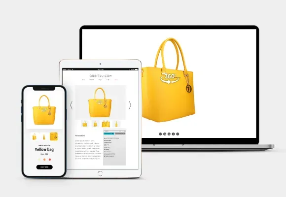 Responsiv 360-graders produktvy på alla enheter