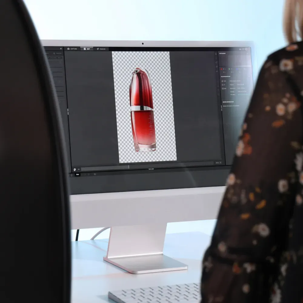 Arbetsflöde för fotografering av hudvård och kosmetika med stöd från Orbitvu